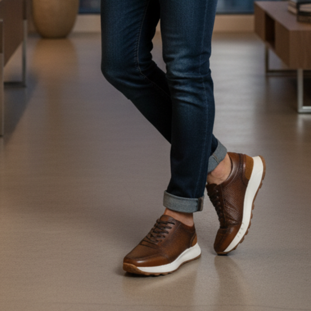 Tenis de cuero para hombre Liam Miel