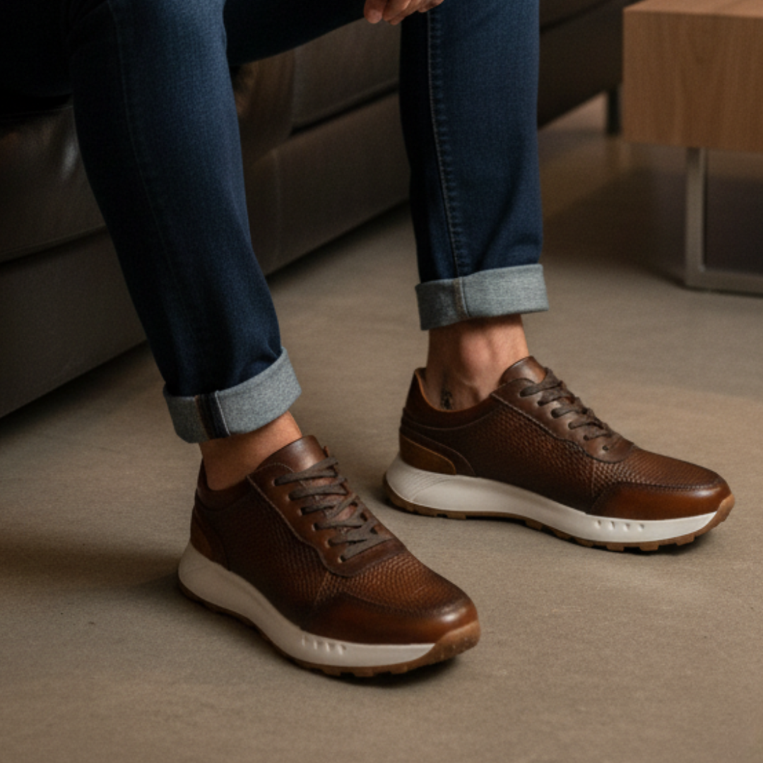 Tenis de cuero para hombre Liam Miel