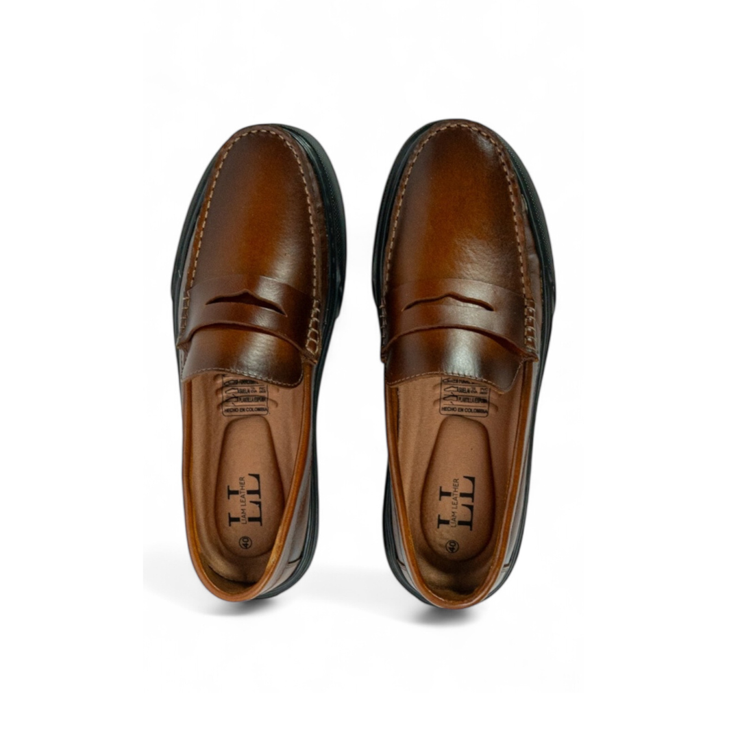 Mocasin Penny Loafers - Miel Aerografo suela negra