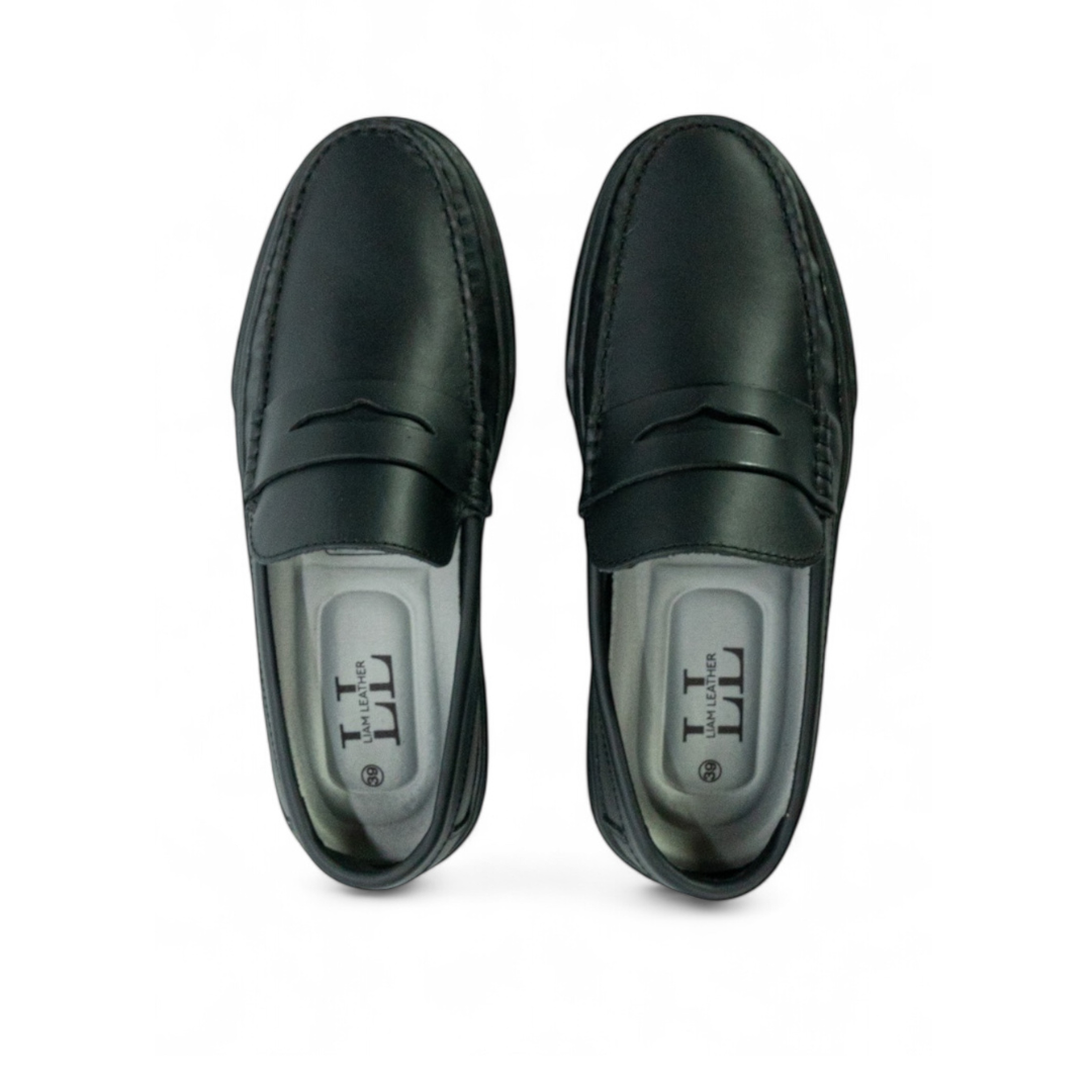 Mocasin Penny Loafers - Negro suela negra