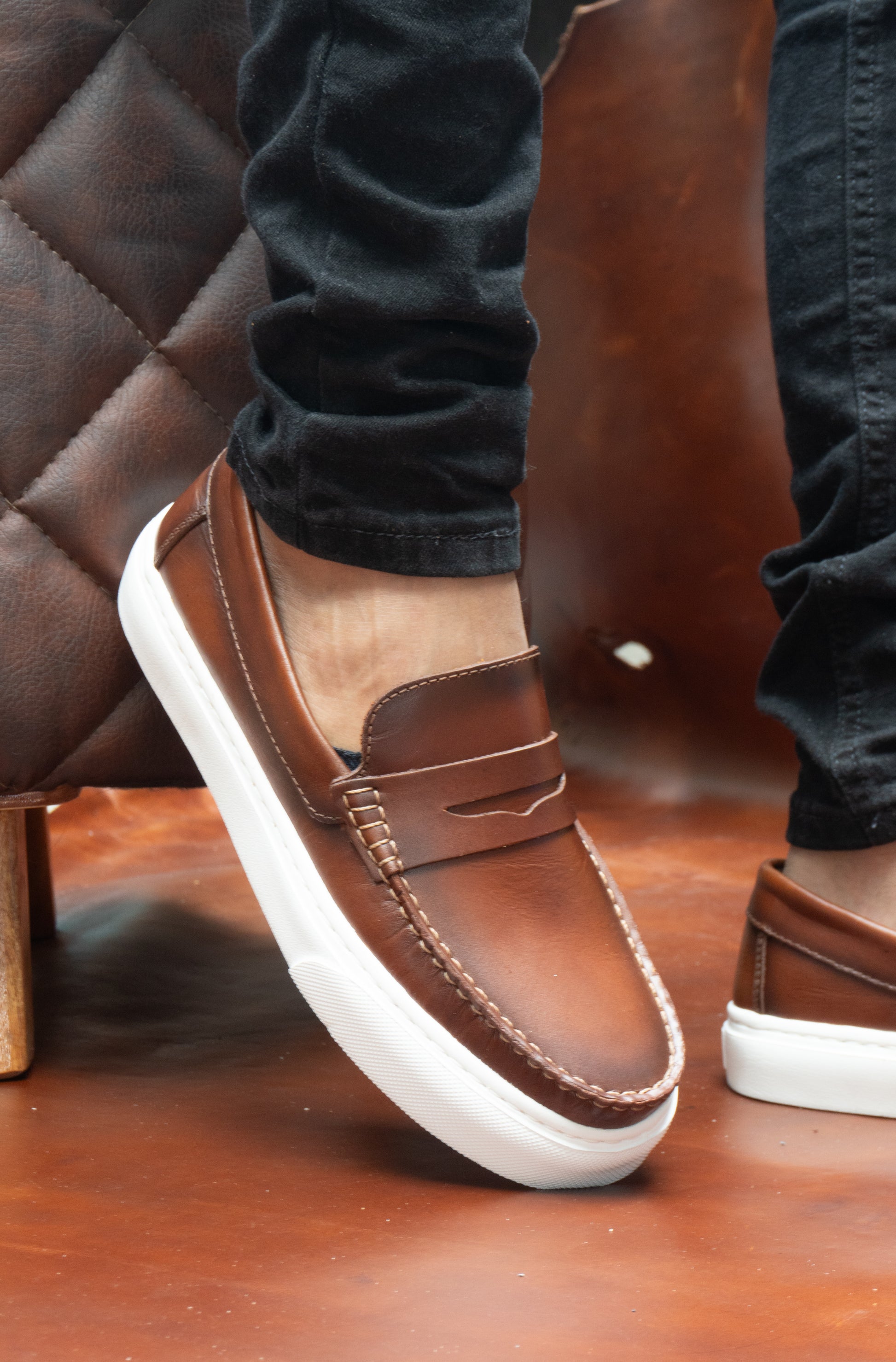 Mocasin Penny Loafers - Miel Aerografo