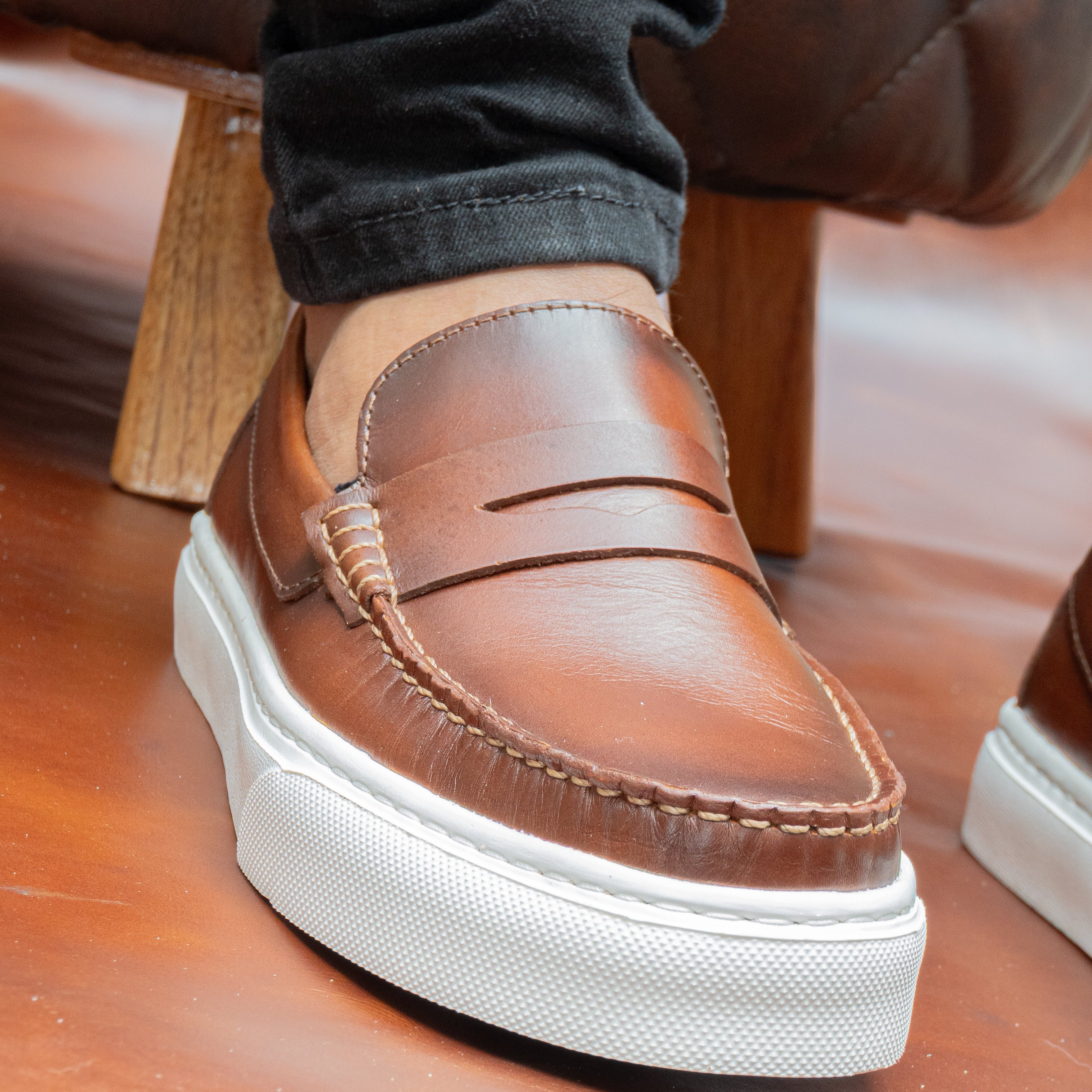 Mocasin Penny Loafers - Miel Aerografo