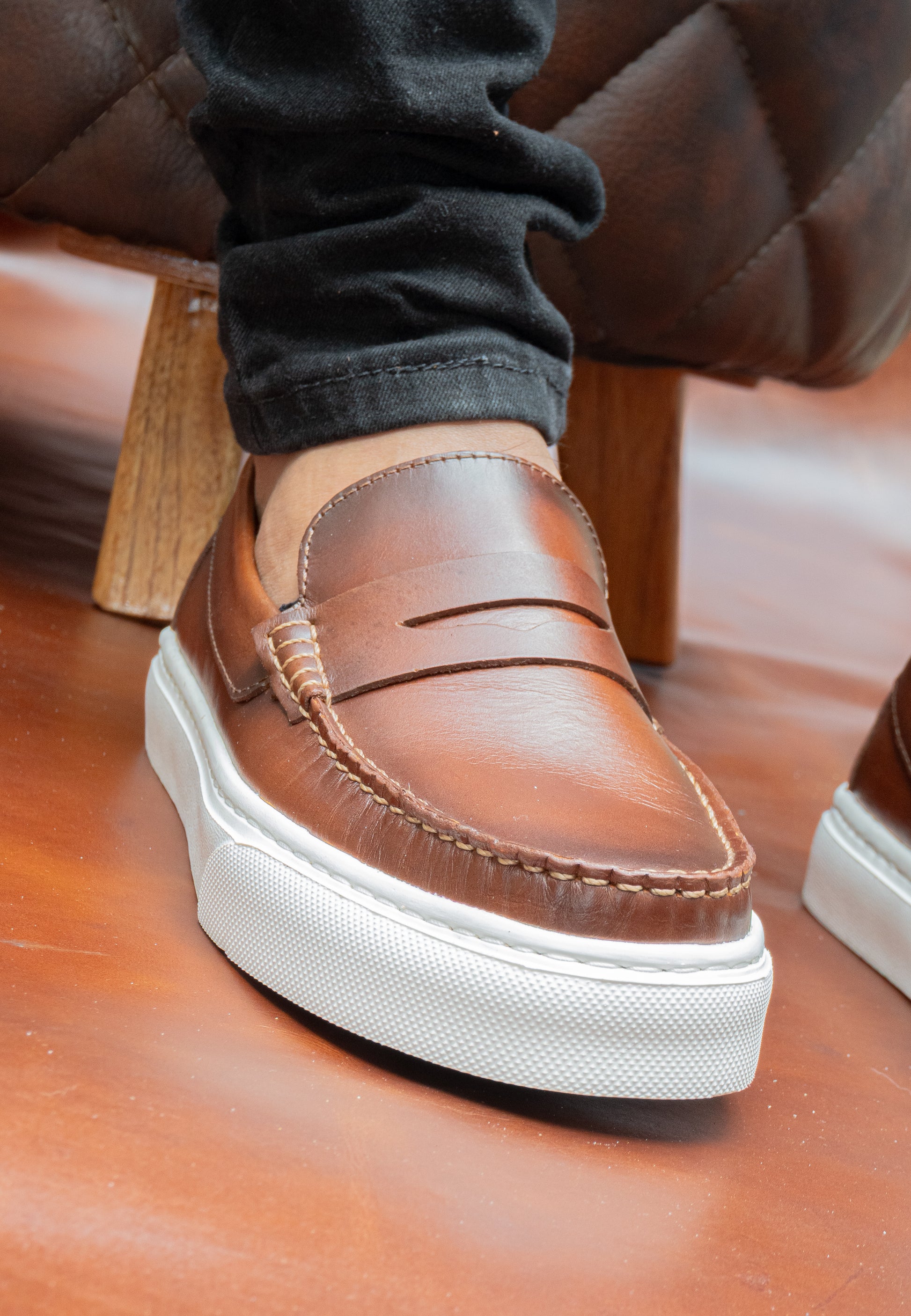 Mocasin Penny Loafers - Miel Aerografo