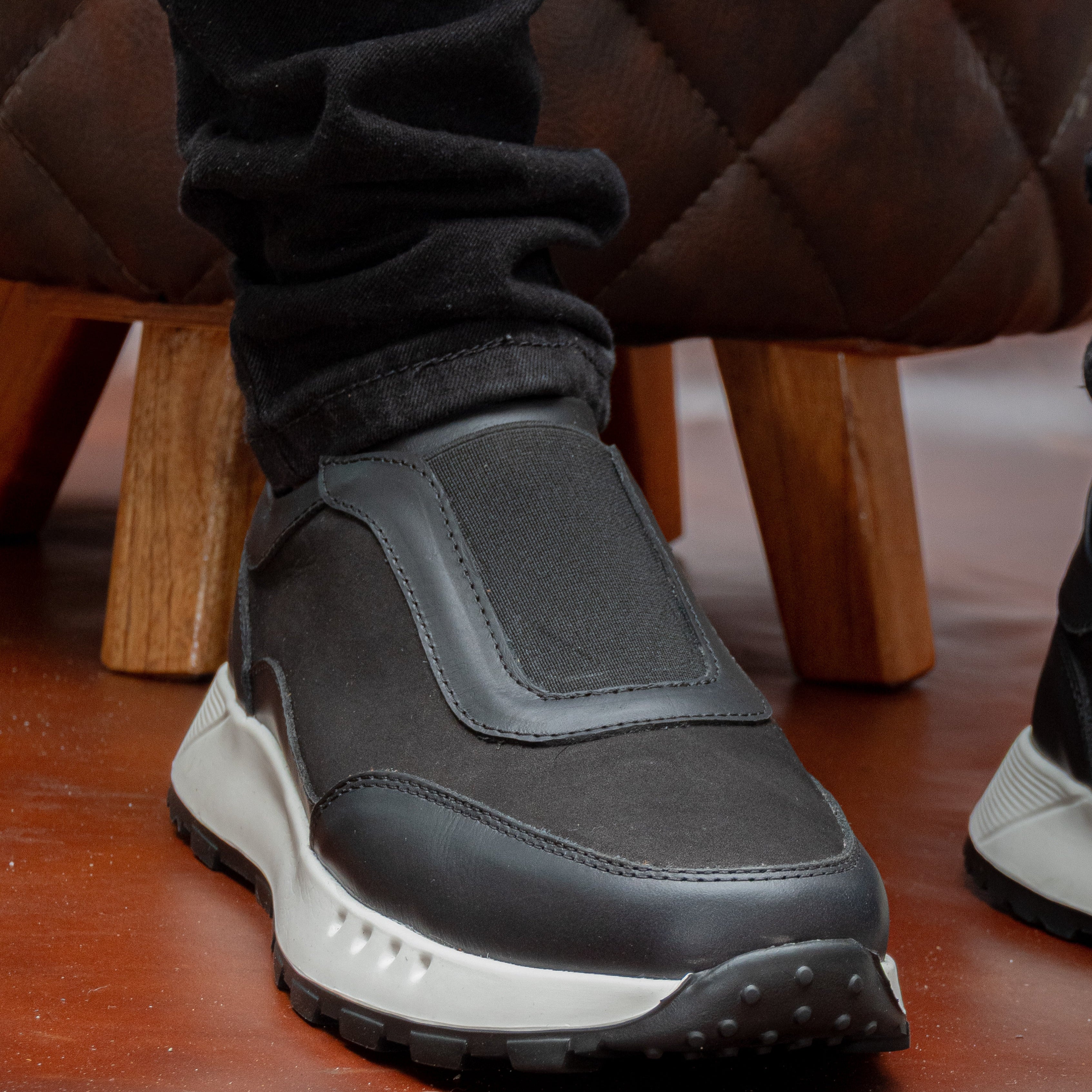 Tenis de cuero para hombre Thiago Negro