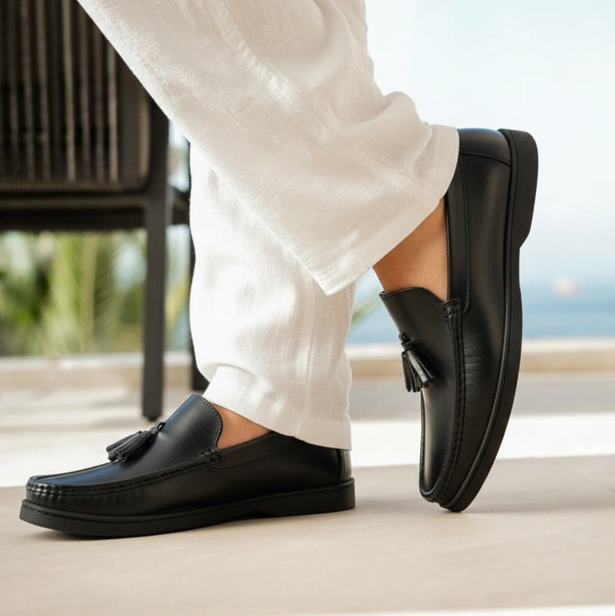 Mocasin de cuero para hombre Antonelo Negro