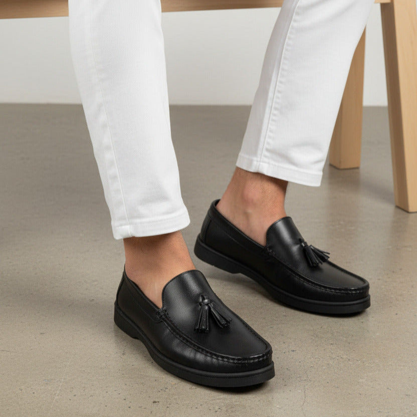 Mocasin de cuero para hombre Antonelo Negro