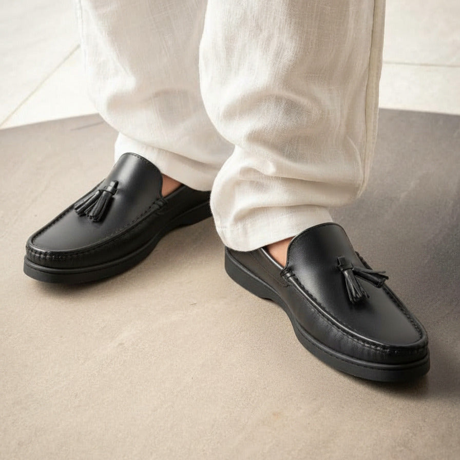 Mocasin de cuero para hombre Antonelo Negro