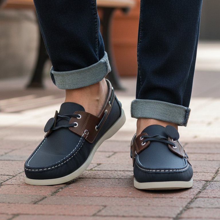 Mocasin Apache Combinado - Azul Cogñac
