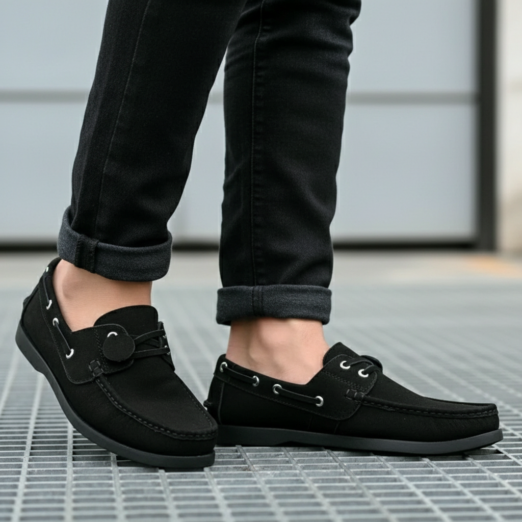 Mocasin Apache Unicolor - Nobuck Negro