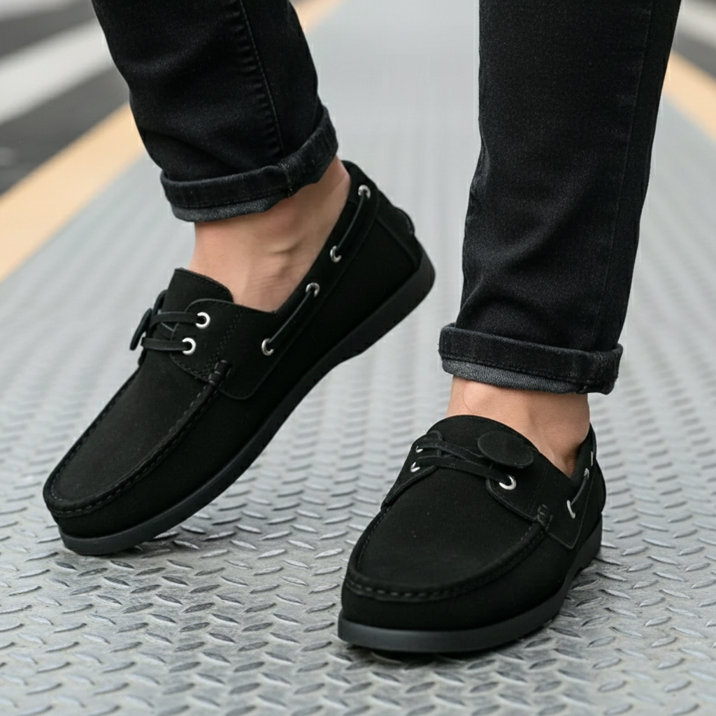 Mocasin Apache Unicolor - Nobuck Negro