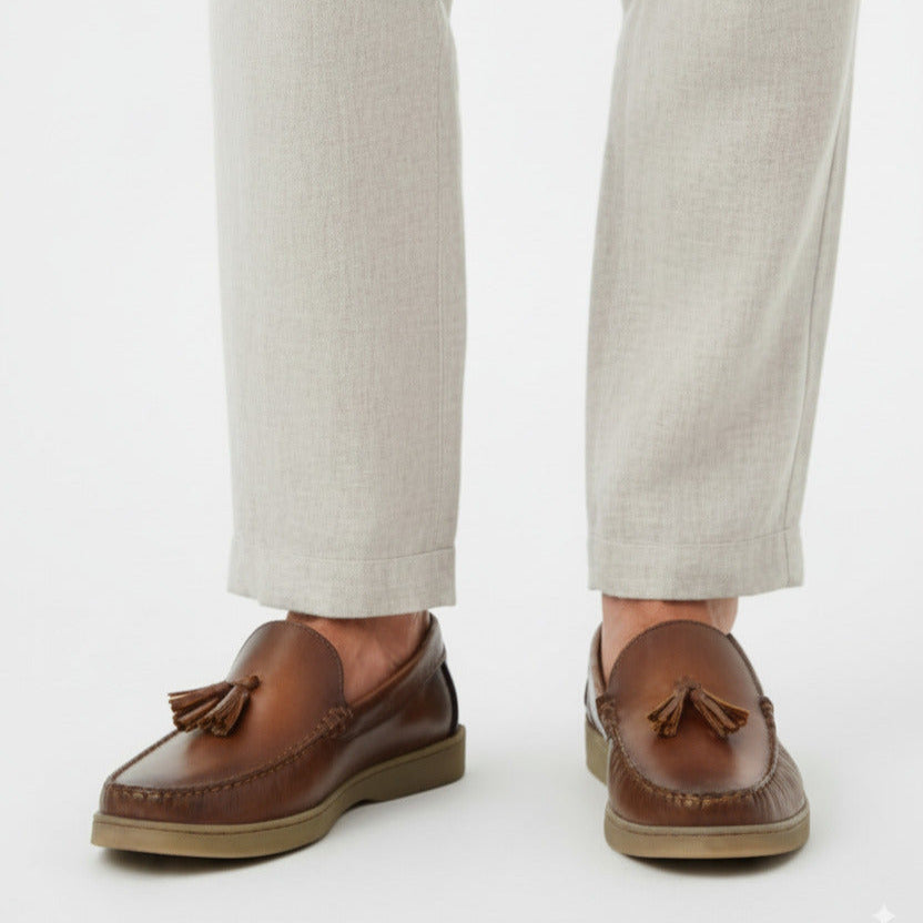 Mocasin de cuero para hombre Antonelo Miel