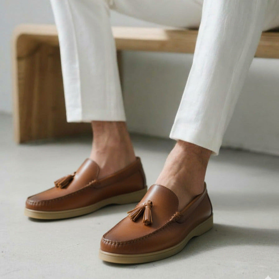 Mocasin de cuero para hombre Antonelo Miel