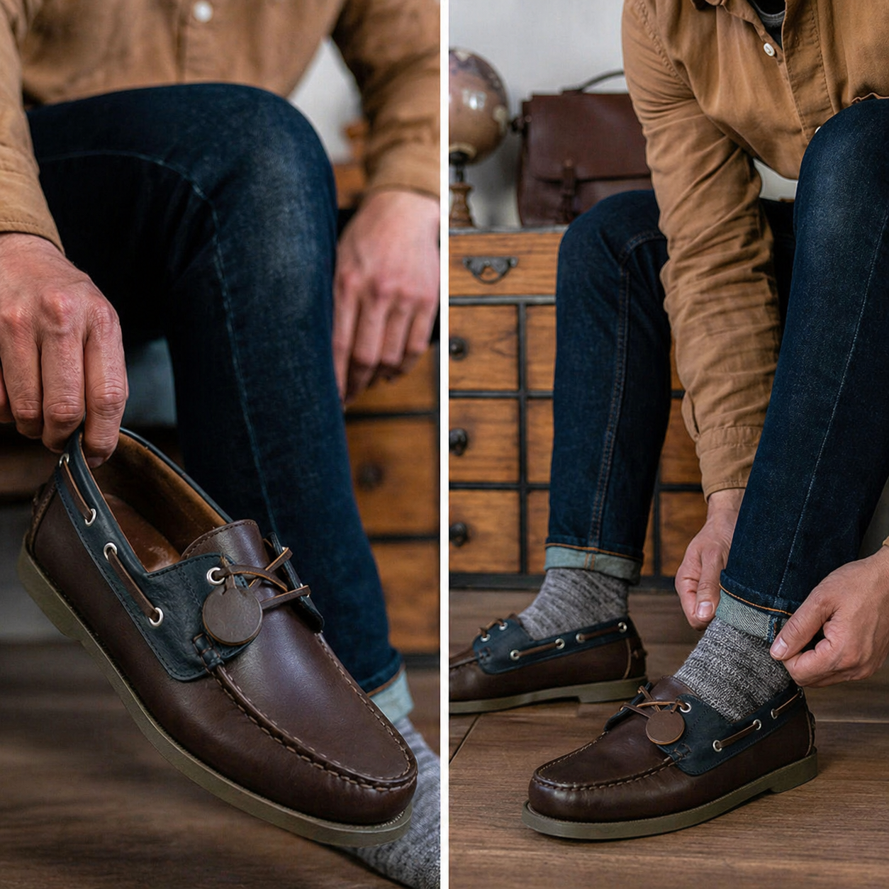 Mocasin Apache Combinado - Otoño Azul