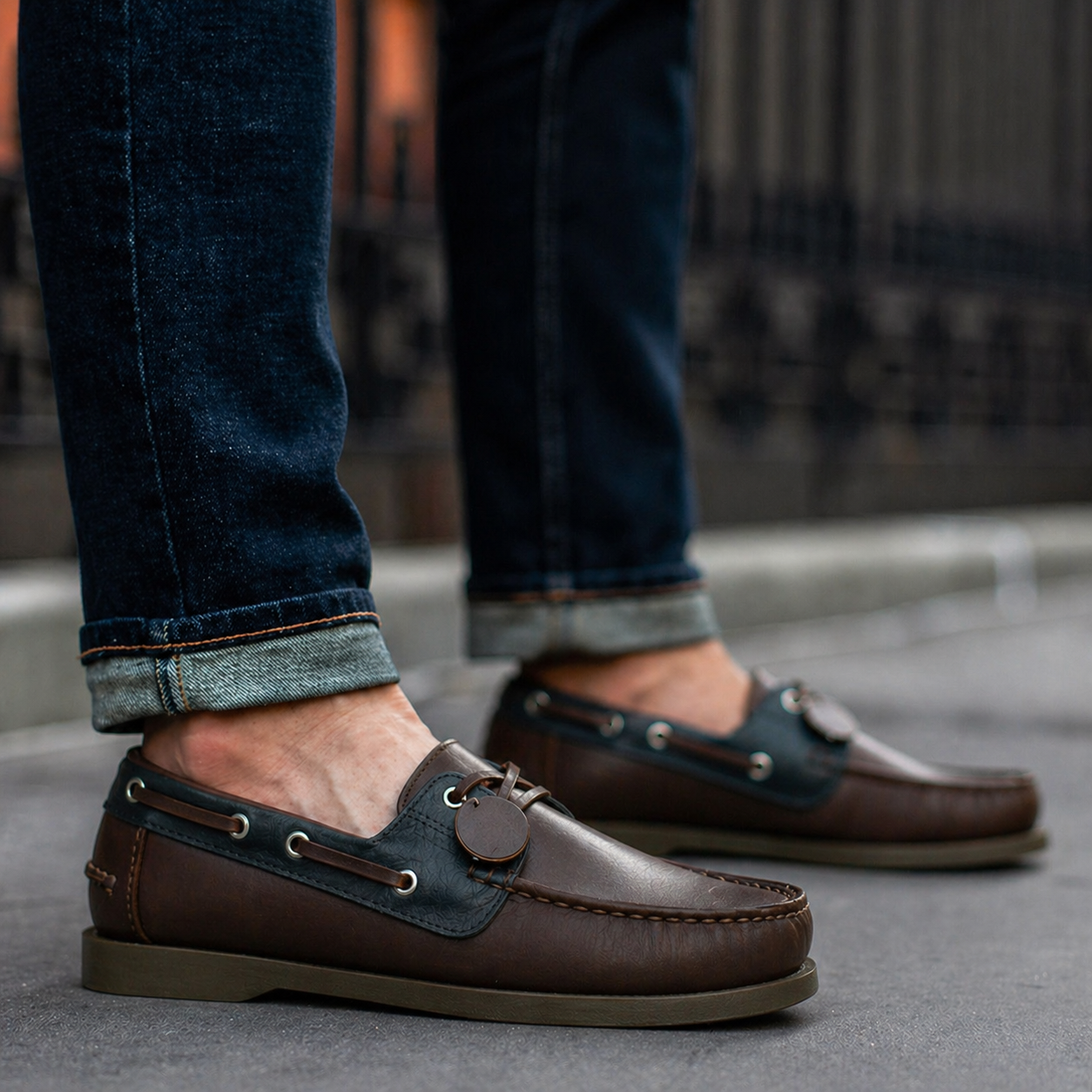 Mocasin Apache Combinado - Otoño Azul