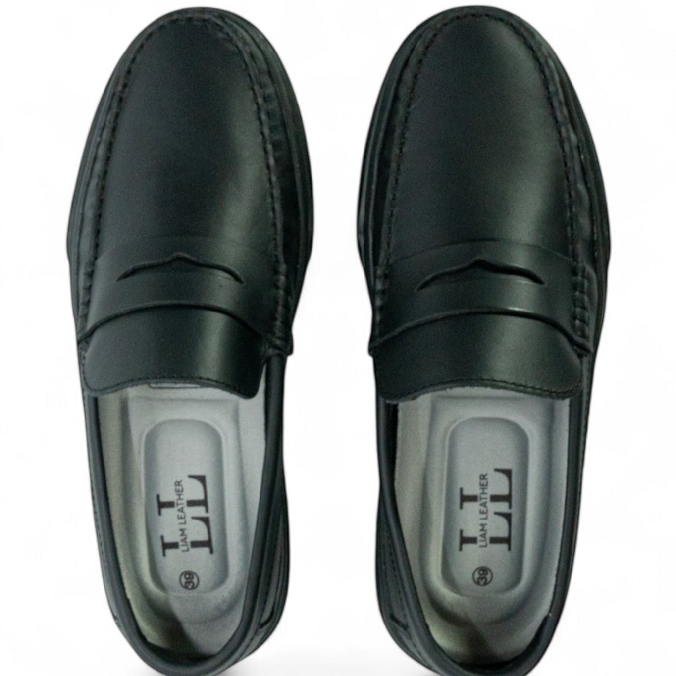 Mocasin Penny Loafers - Negro suela negra