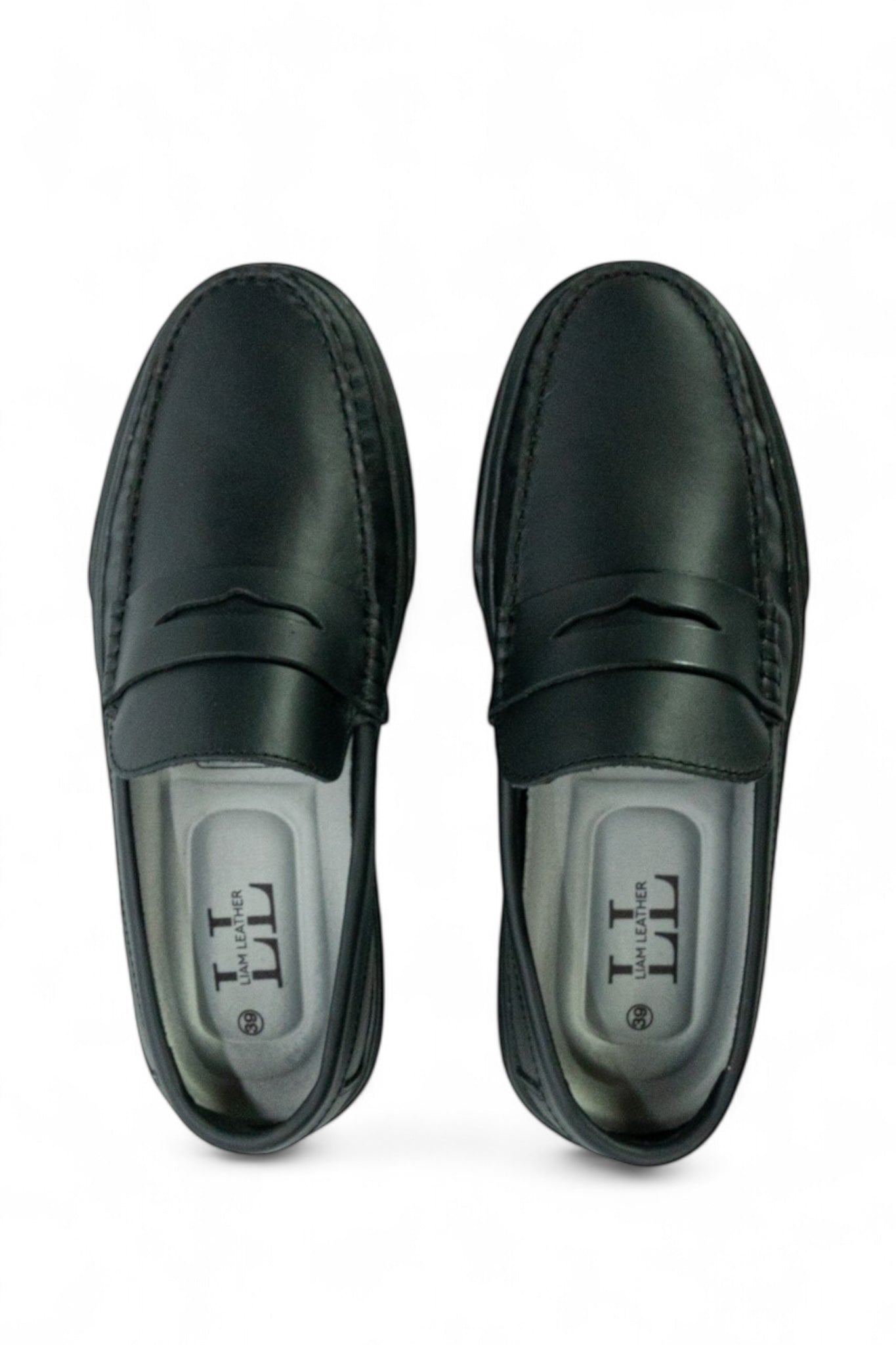 Mocasin Penny Loafers - Negro suela negra