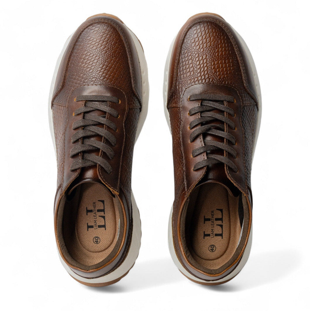 Tenis de cuero para hombre Liam Miel