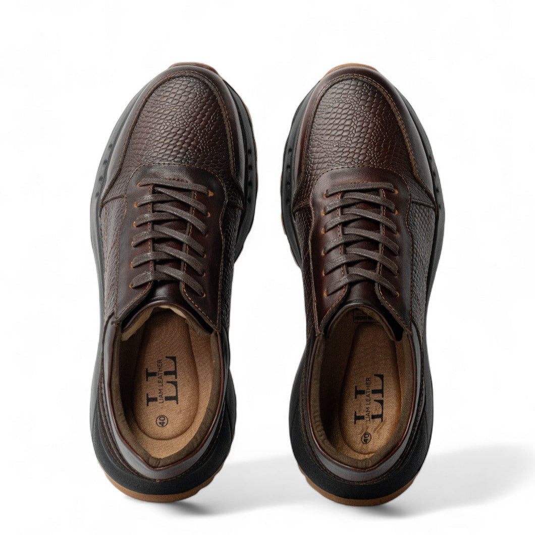 Tenis de cuero para hombre Liam Cogñac