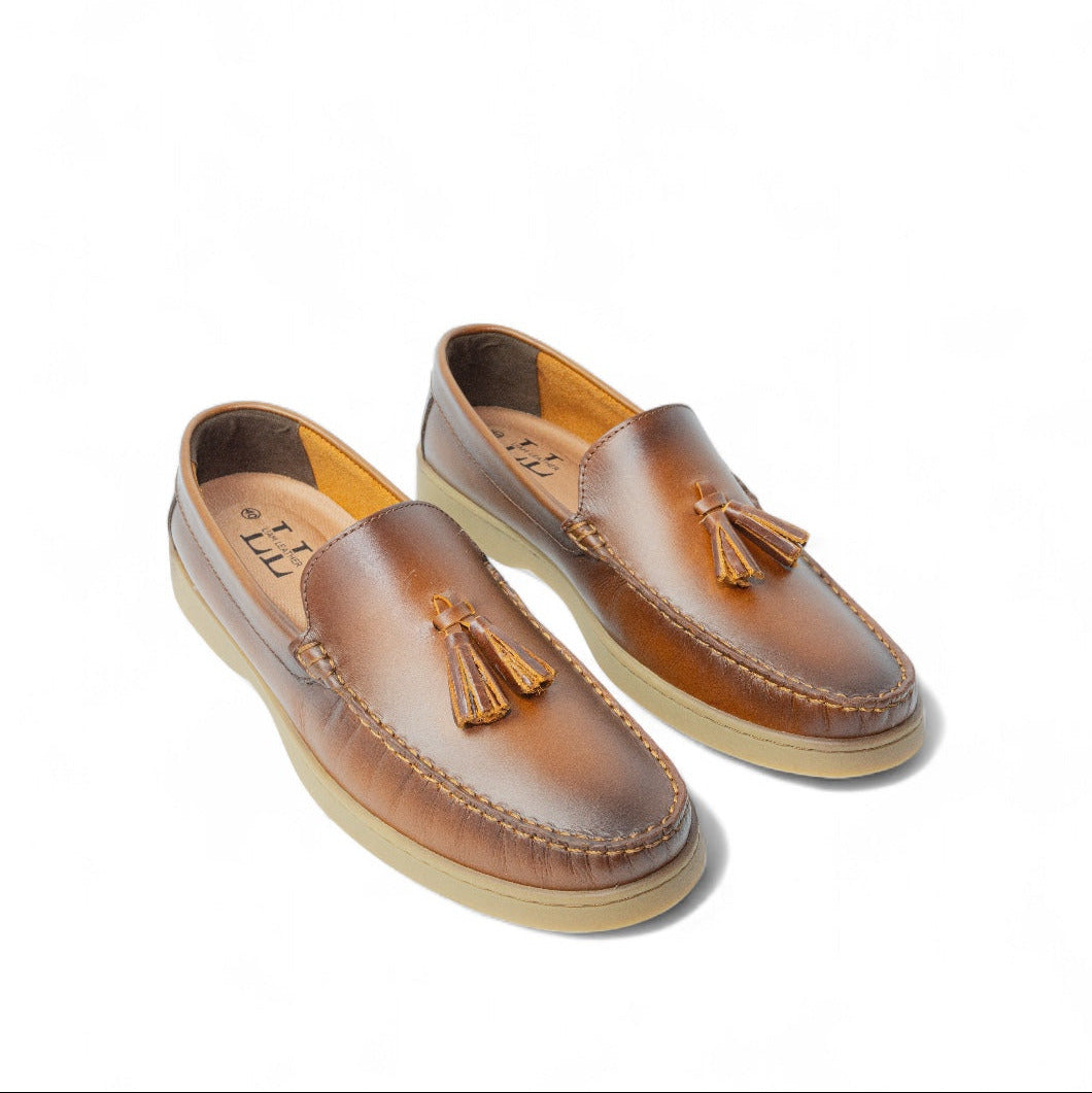 Mocasin de cuero para hombre Antonelo Miel