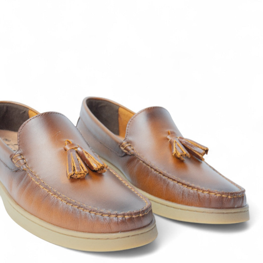 Mocasin de cuero para hombre Antonelo Miel