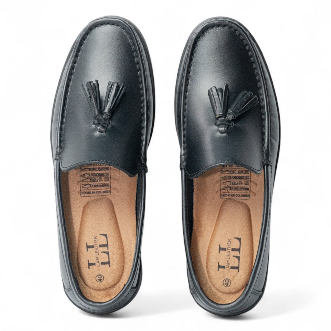 Mocasin de cuero para hombre Antonelo Negro