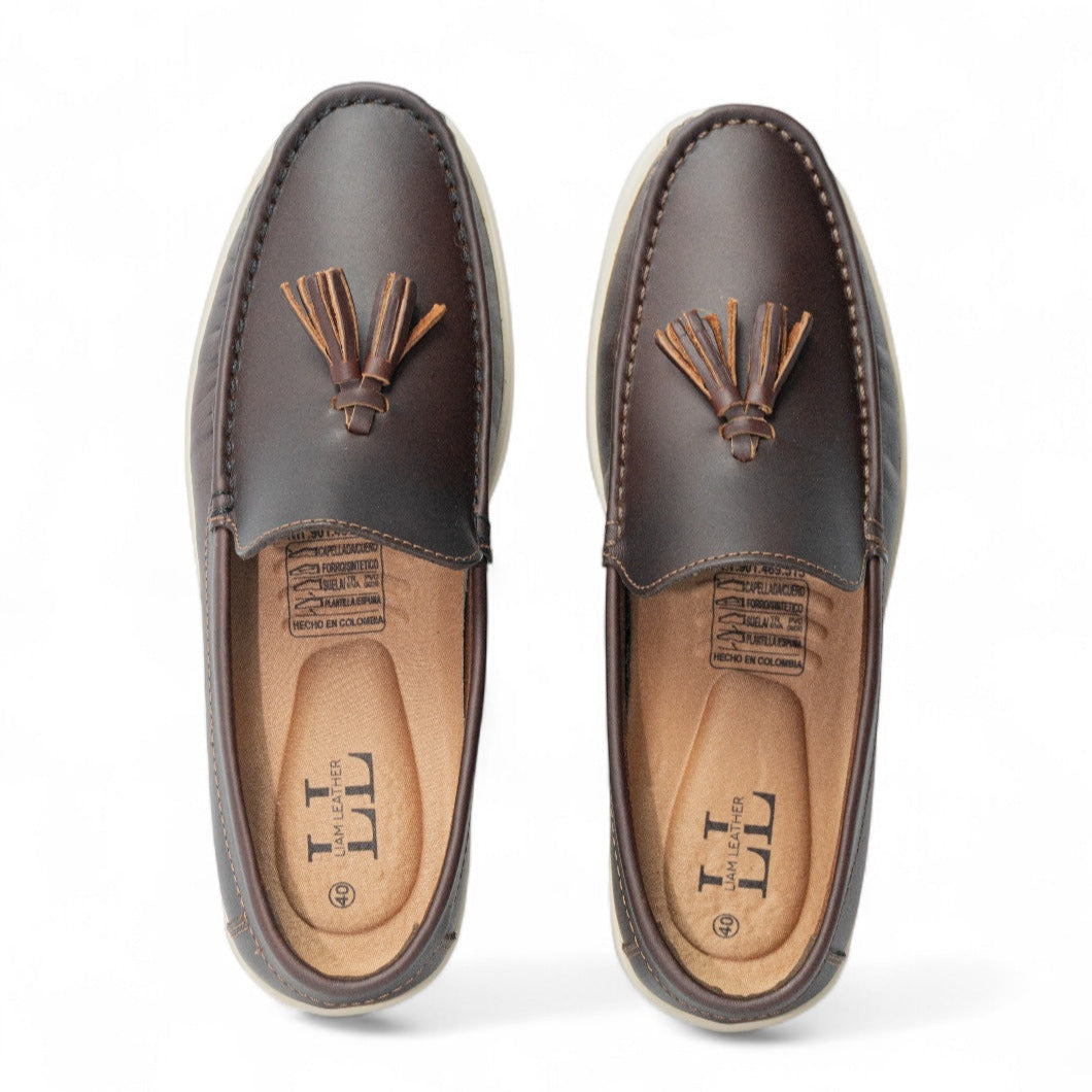 Mocasin de cuero para hombre Antonelo Cogñac