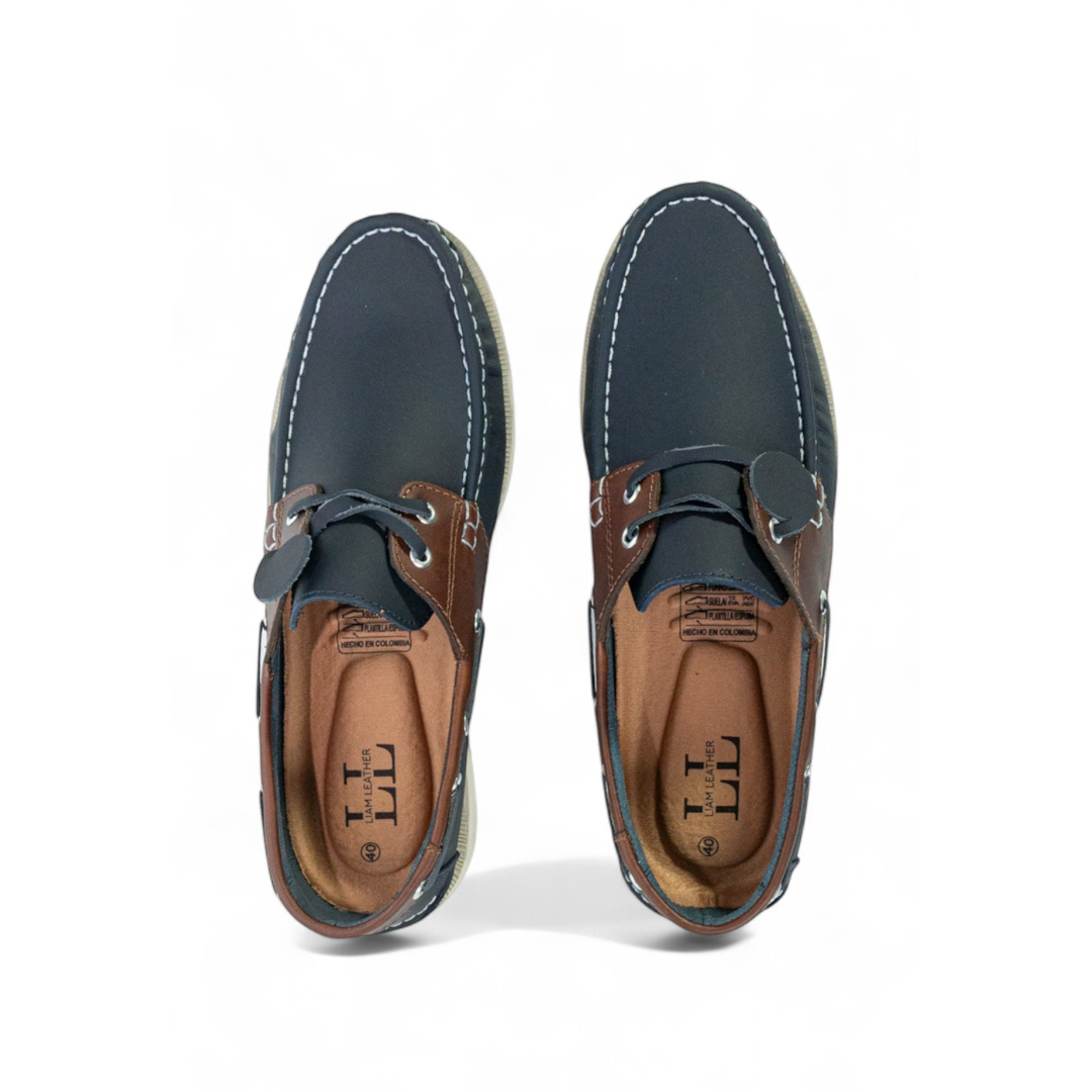 Mocasin Apache Combinado - Azul Cogñac