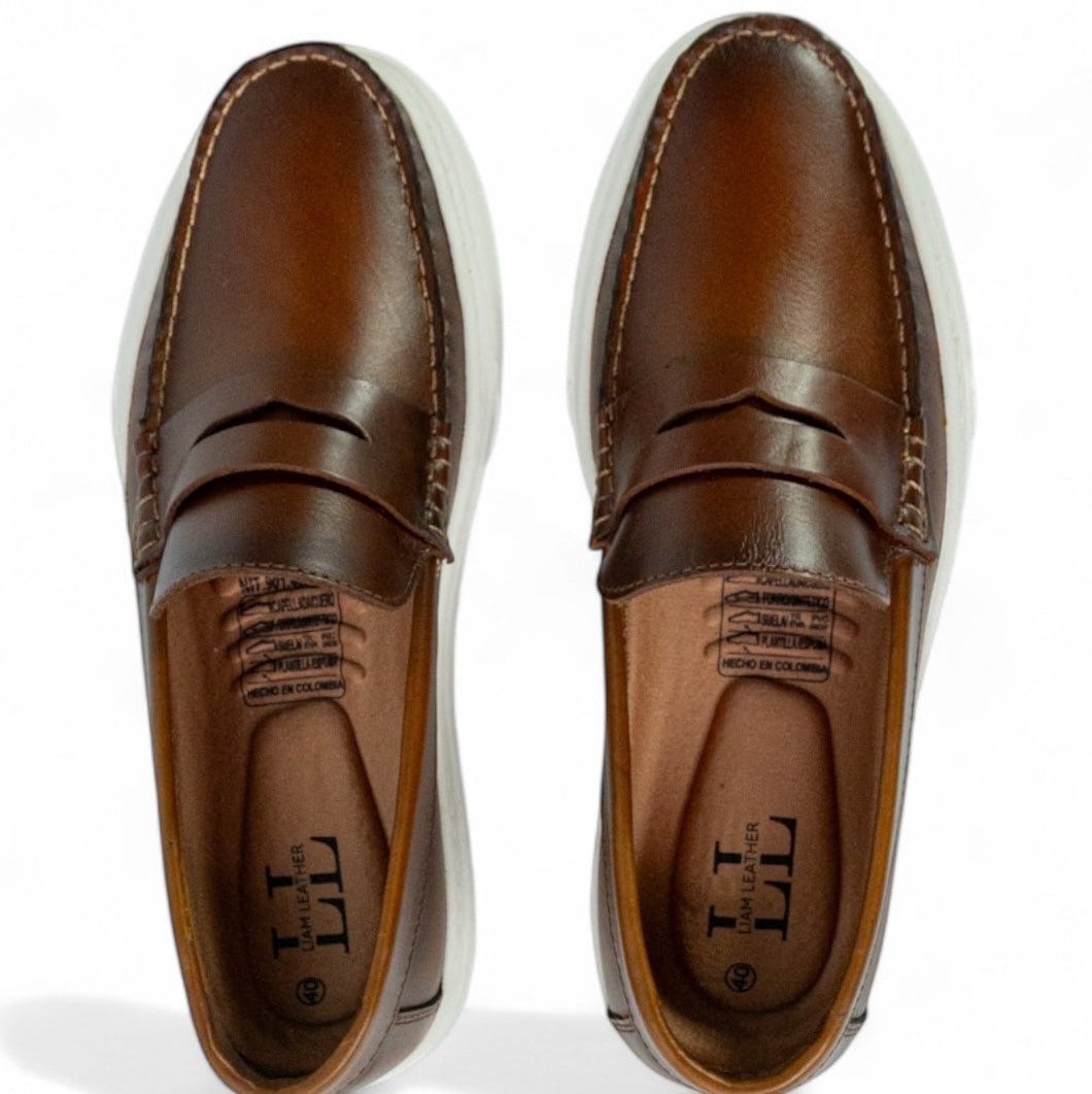 Mocasin Penny Loafers - Miel Aerografo