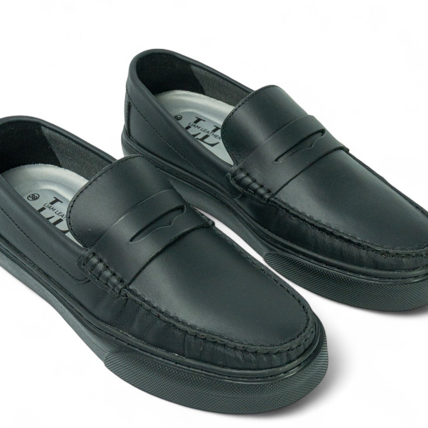 Mocasin Penny Loafers - Negro suela negra