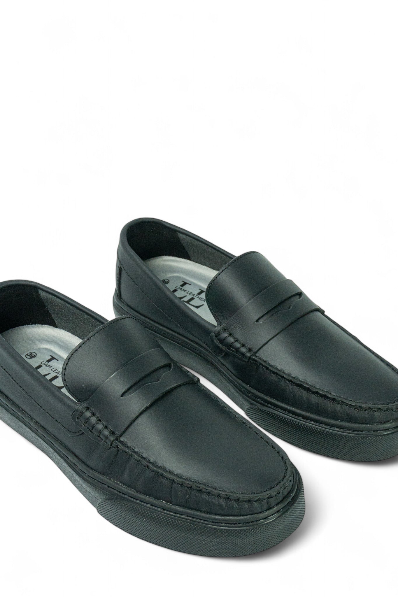Mocasin Penny Loafers - Negro suela negra