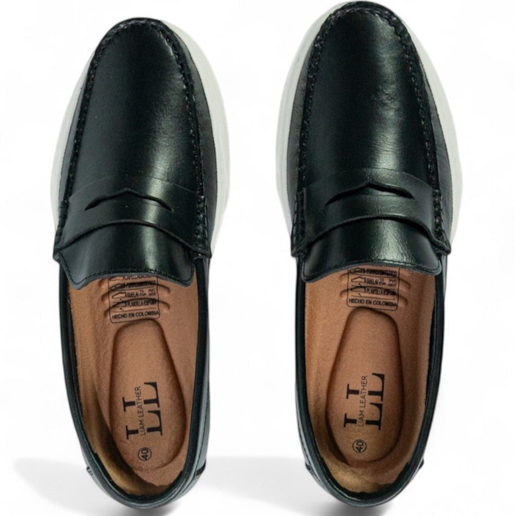 Mocasin Penny Loafers - Negro Brillante