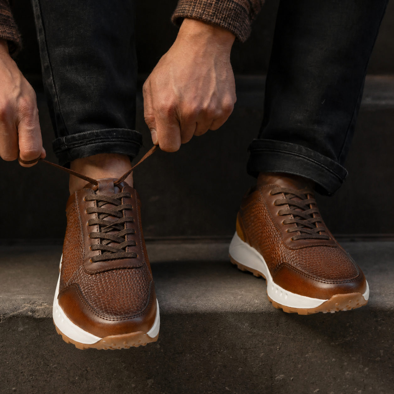 Tenis de cuero para hombre Liam