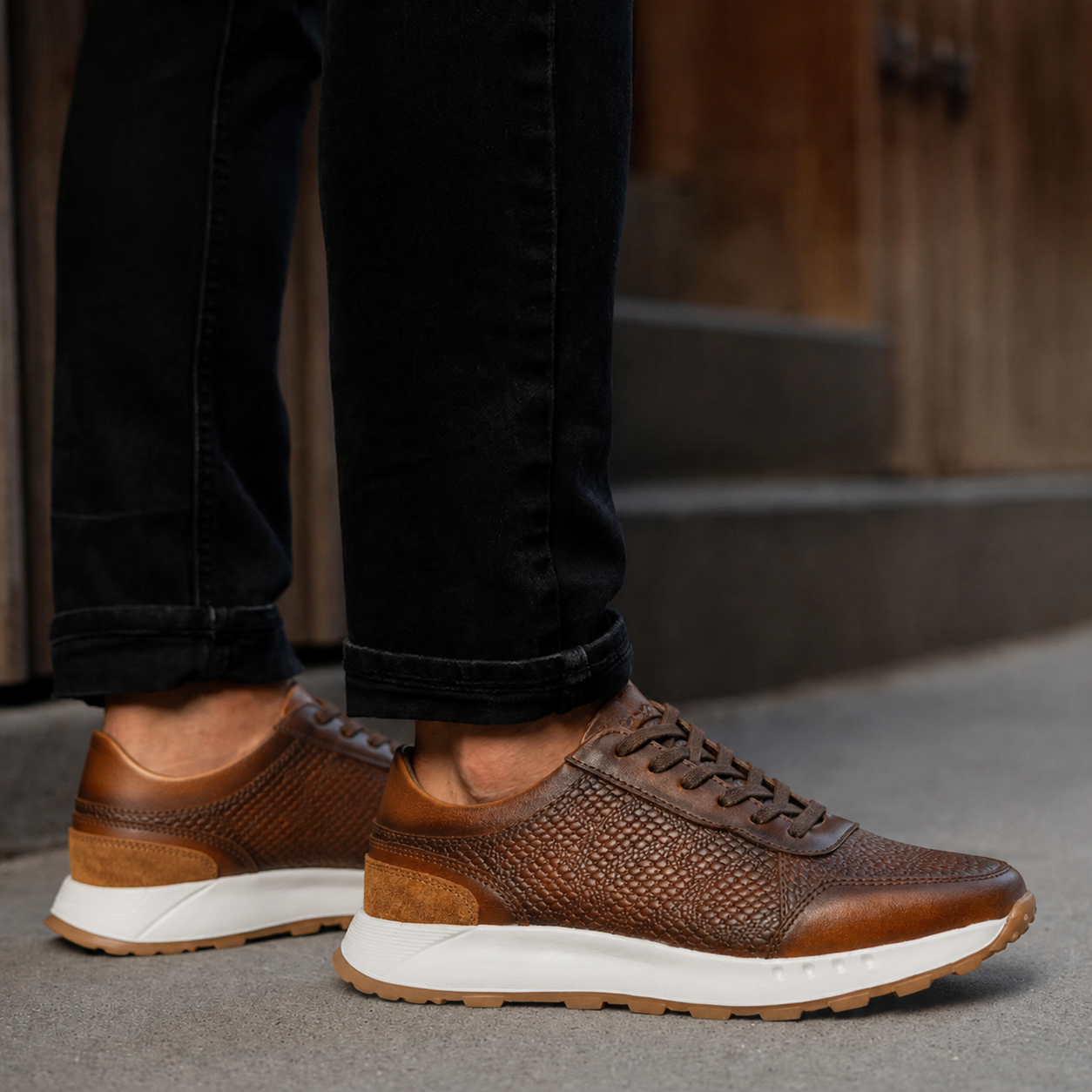 Tenis de cuero para hombre Liam