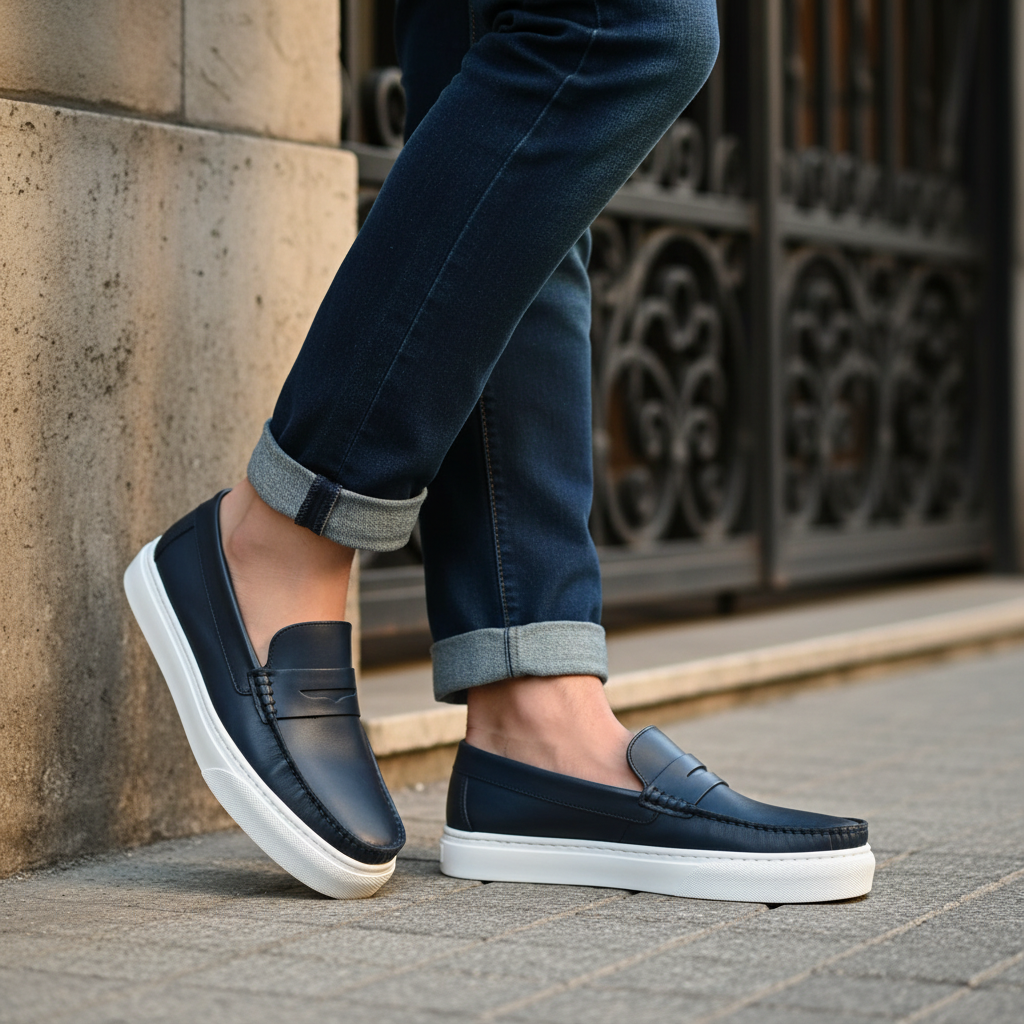 Monaco azul marino pie cruzado