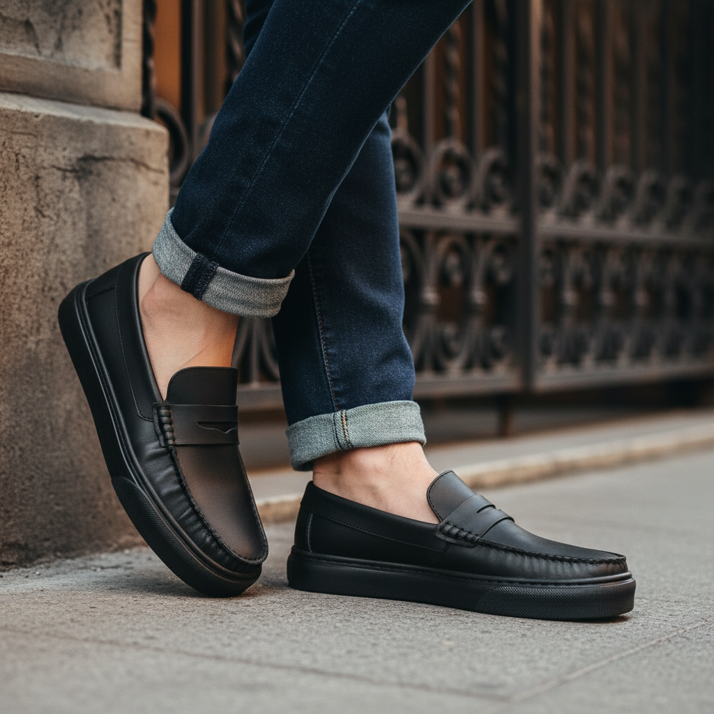 Monaco negro total pie cruzado